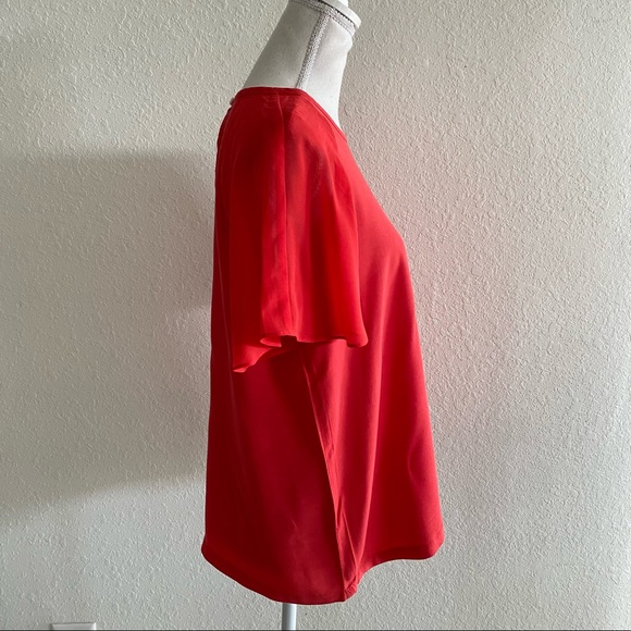 AX Salmon Short Flowy Sleeve Blouse Size M - Picture 3 of 6